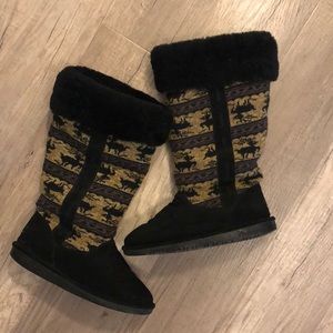 Bearpaw black sheep leather